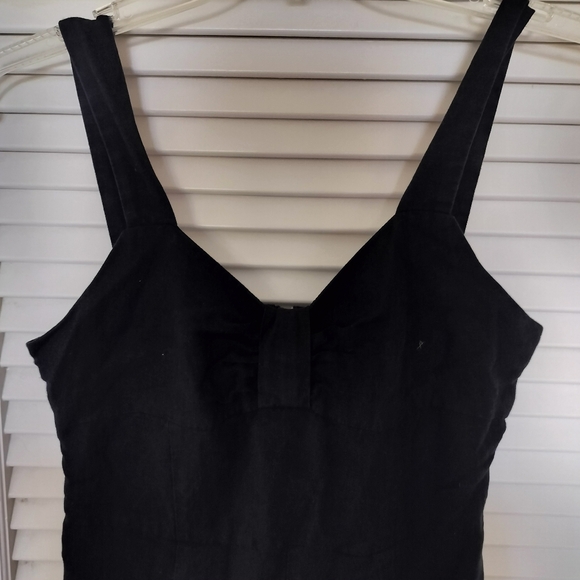 Ann Taylor Factory Petites Black Linen Sleeveless Romper Size 4P - Picture 2 of 10
